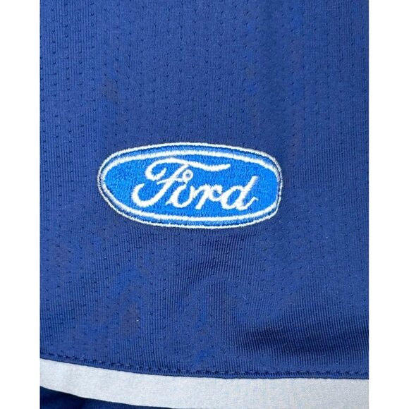 Adidas Mens Polo Shirt Golf Climacool Ford Logo Casual Short Sleeve Blue Large - Picture 4 of 8
